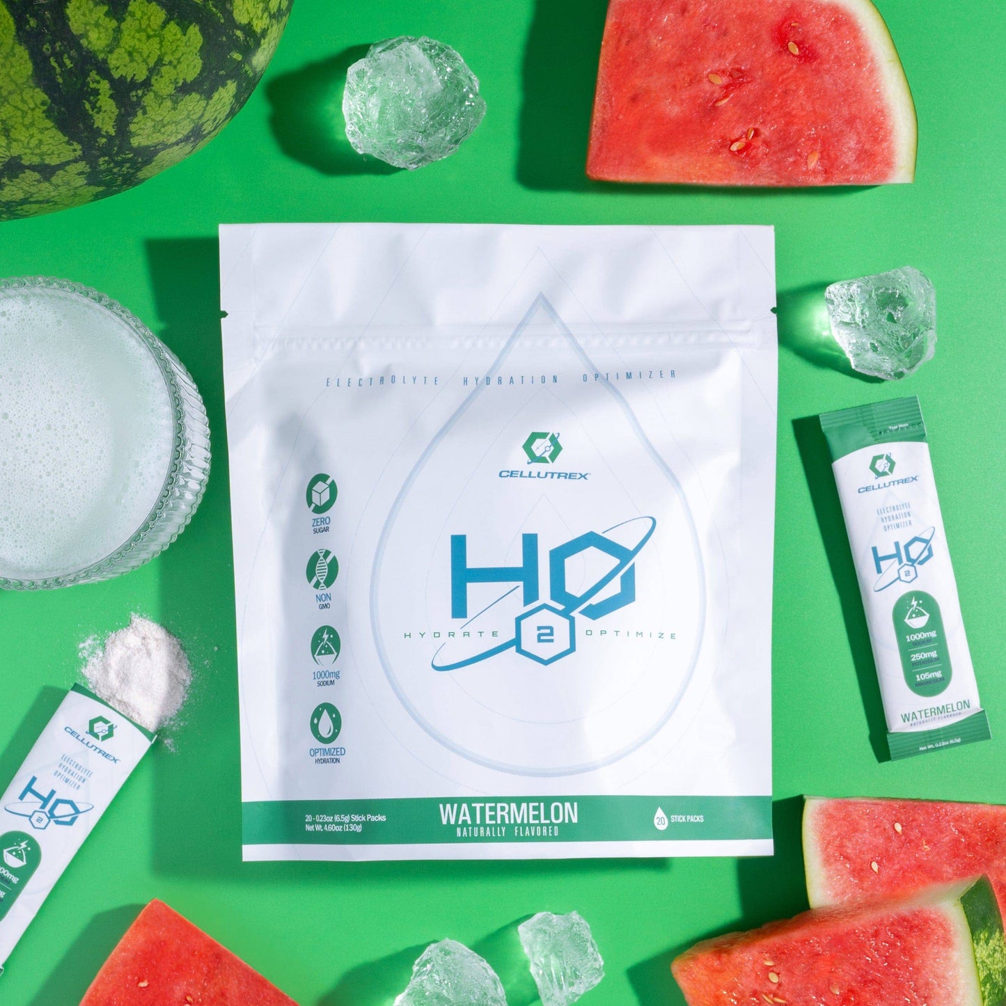 H2O ELECTROLYTES™ - Watermelon | Zero Sugar Electrolyte Powder-2